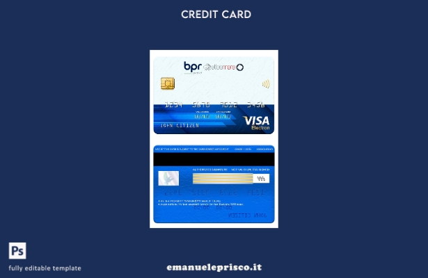 modello di carta elettronica per visto bancario Ruanda BPR in stile verificato